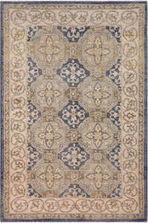 handmade Traditional Kafkaz Blue Tan Hand Knotted RECTANGLE 100% WOOL area rug 3 x 5